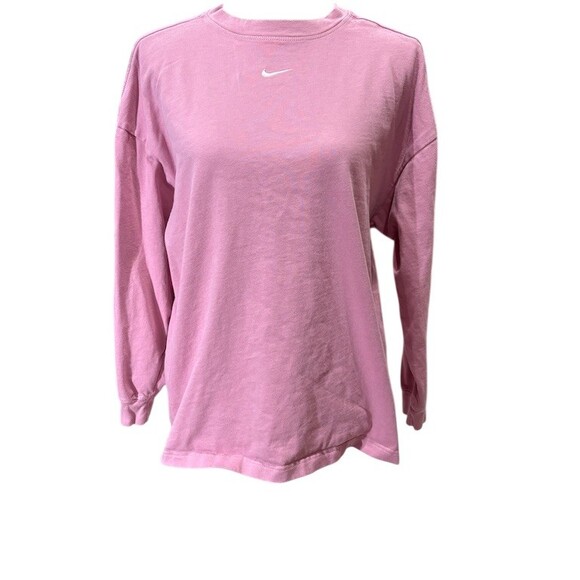 Nike Tops - Nike Sportswear T-Shirt Womens Small Dusty Pink Oversized Long Sleeve